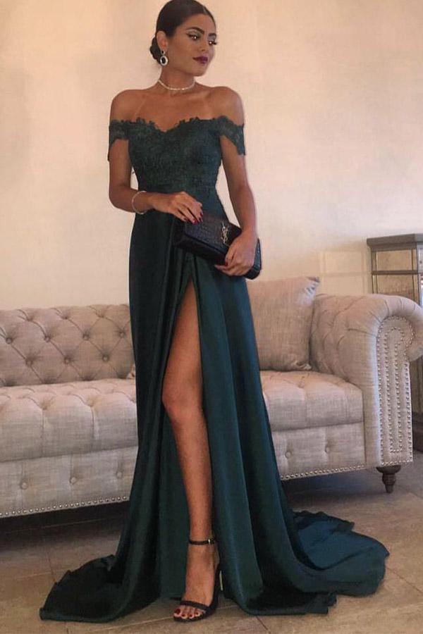 Dark Green Prom Dresses Off-the ...